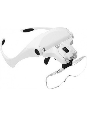 5 Lens 1.0x-3.5x 2led Işıklı Ile Ayarlanabilir Gözlük Büyüteç 9892B2