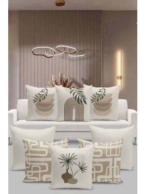 Renkli 8'li Çift Taraflı Dijital Baskılı Kırlent Kılıf Seti