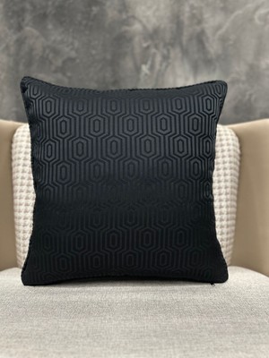 Şık Siyah Kırlent Kılıfı 43X43CM, Ev Dekorasyonu Için Modern Tasarım