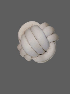 Krem Renkli Dekoratif Düğüm Top Yastık Şık ve Rahat Tasarım