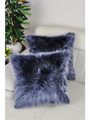 Lacivert Peluş Kırlent Kılıfı Kare, Şık ve Rahat Dekorasyon Parçası