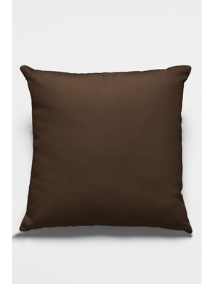 Kahverengi Sade Kırlent Kılıfı 43X43CM, Tay Tüyü Premium Kumaş, Şık ve Rahat Kullanım