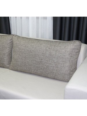 Hasır Görünümlü Dokuma Keten Biyeli Köşe Koltuk Kırlent Kılıfı