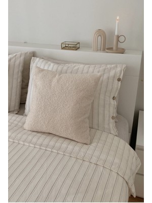 Kare Kırlent Kılıfı, Krem, 45X45, Yumuşak ve Şık Tasarım