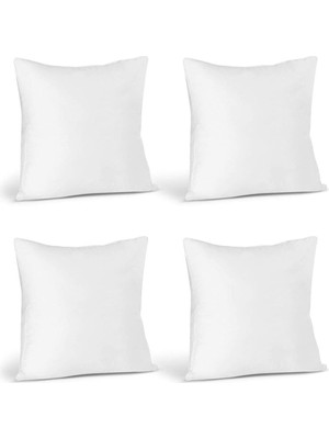 Yumuşak Silikon Dolgulu 45X45 Kırlent Seti, Beyaz, Rahat ve Şık Dekorasyon Parçası