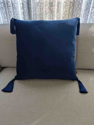 Kadife 45X45 Kırlent - Lacivert, Şık ve Yumuşak Dekorasyon Parçası