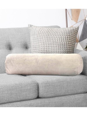 Renkli Pastel Zemin Gold Detaylı Geometrik Desenli Silindir Yastık Kırlent