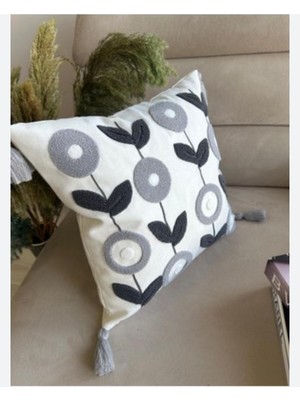 Gri Keten Kumaş Kırlent ve Yastık Kılıfı Seti, Şık ve Rahat Tasarım (2 Adet)