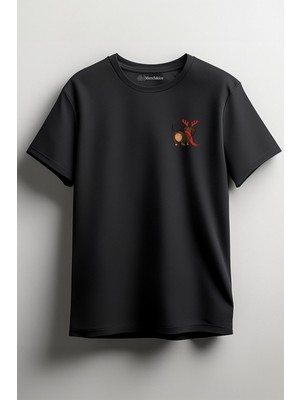 Merch&ice Merry Kissmyass Yılbaşı Baskılı Unisex T-Shirt Siyah