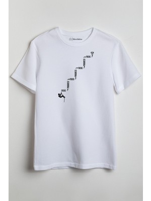 Merch&ice Focus Önü Baskılı Unisex Tişört Beyaz