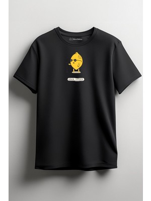 Merch&ice John Lemon Önü Baskılı Unisex Tişört Siyah