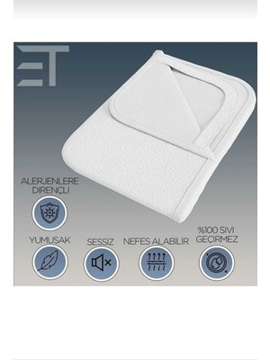 Beyaz Su Geçirmez Çift Kişilik Yatak Alezi Çarşafı