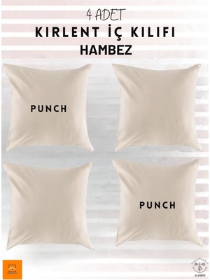 4 Adet Pamuklu Fermuarlı Kırlent Iç Kılıfı, Yastık ve Minder Örtüsü