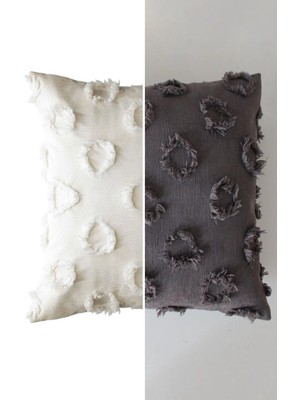 Tüylü Desenli Yumuşak Yuvarlak Kırlent Kılıfı 40X40 Dekoratif ve Kullanışlı