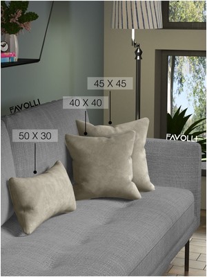 Dokulu Keten Renk Kırlent Kılıfı, Şık ve Doğal Tasarım, Evinizi Güzelleştirir.