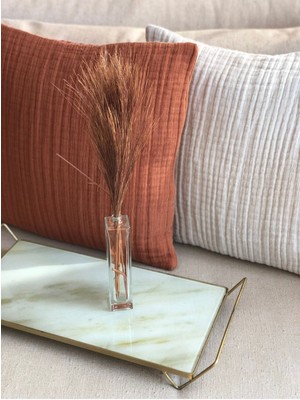 Şık Bej Müslin Kırlent Kılıfı, Evinize Zarif Dokunuş