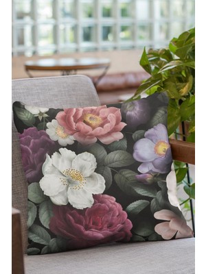 43X43CM Çiçekli Kırlent Yastık Kılıfı, Tay Tüyü Dokuma, Çift Taraflı, Şık ve Rahat