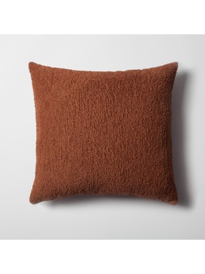 Yumuşak Sheepskin Dokulu Kırlent 50X50, Iç Yastık Dahil, Kahverengi