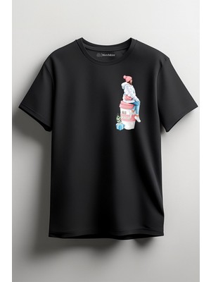 Merch&ice Hello Winter Baskılı Unisex T-Shirt Siyah