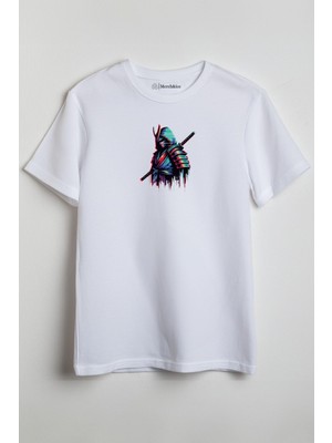 Merch&ice Renkli General Baskılı Unisex T-Shirt Beyaz