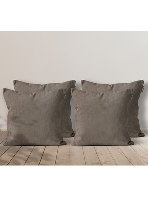 Kadife Dokulu 4'lü Vizon Kırlent Kılıfı Seti