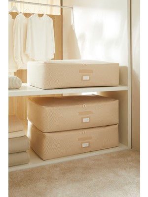 About The Perfect Yumuşak ve Rahat 74X46X22 Bej Balıksırtı Baza Altı Yastık ve Yorgan Seti