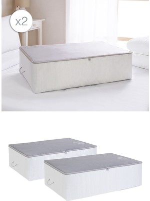 About The Perfect Gri Mega Boy Baza Altı Yastık Yorgan Kazak Hurcu 74X46X22, 2 Adet