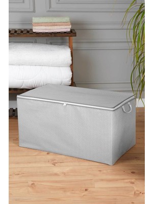 About The Perfect Gri Benekli Yorgan Hurcu, 100X50X50 Cm, Şık ve Kullanışlı Ev Düzenleyici