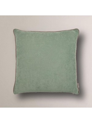 Su Yeşili Düz Kırlent Kılıfı, Biye Detaylı, Şık ve Rahat Kullanım