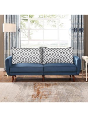 Şık Geometrik Desenli Biyeli Koltuk Sırt Kırlent Kılıfı, Siyah Beyaz Renkli