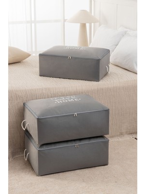 About The Perfect Gri Büyük Boy Baza Altı Yastık ve Yorgan Seti 62X46X22, 3 Adet