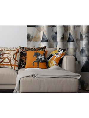 Çift Taraflı Dijital Baskılı Fermuarlı 4'lü Yumuşak Kırlent Kılıf Seti