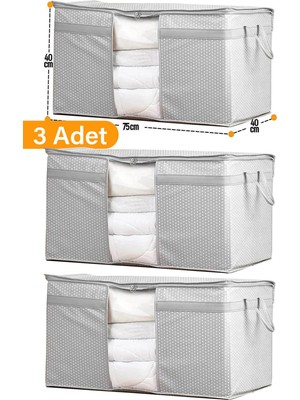 About The Perfect 3'lü Pencereli Yastık Yorgan Hurcu 75X40X40CM Gri Benekli Set