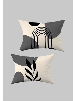 Şık 2'li Kırlent Yastık Kılıfı Seti, Bohem Temalı, Dijital Baskılı, 30X50