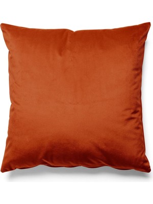 Düz Renk Süet Kırlent Kılıfı, Kiremit Ton, Şık ve Modern Dekorasyon Parçası