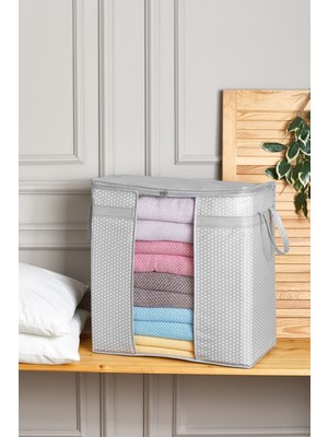 About The Perfect Geniş ve Şık Pencereli Saklama Çantası, 50X45X30 Cm, Gri Benekli