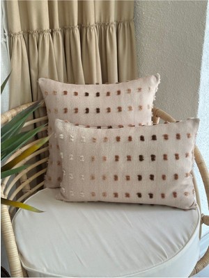 Ponponlu Iskandinav Tarz Bej Kırlent Kılıfı, Şık ve Rahat Dekorasyon Için Ideal