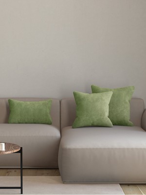 Kadife Dokulu Zeytin Yaprağı Renkli Kırlent Yastık Kılıfı, Şık ve Rahat Tasarım