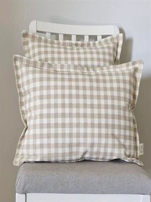 Vizon Kareli Duck Keten Kırlent, Şık ve Rahat Ev Dekoru Aksesuarı