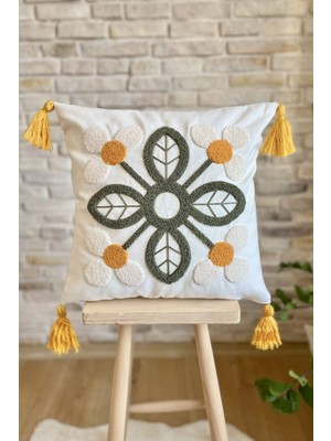 El Işlemeli Tekli Dekoratif Kırlent Kılıfı, Şık ve Özel Tasarım