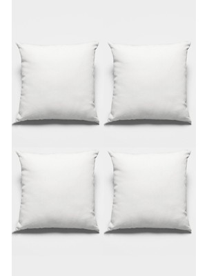4'lü 43X43CM Beyaz Tay Tüyü Döşemelik Premium Çift Taraflı Kırlent Kılıfı