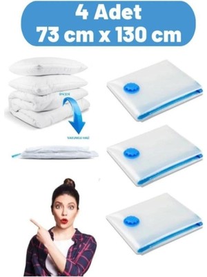 About The Perfect Vakumlu Hurç Yorgan Hurcu Seti, Gardırop Düzenleyici, 73X130 Cm, 4 Adet