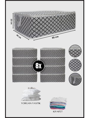 About The Perfect 8 Adet Büyük Boy Saklama Çantası, Düzenleyici, Giysi ve Yastık, 65X45X22, Çiçek Deseni