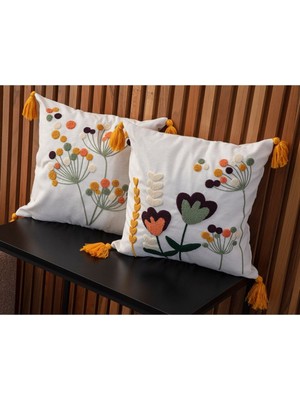 Şık Çiftli Kombin Punch Işlemeli Kırlent Kılıfı, Ev Dekorasyonu Için Zarif Seçenek