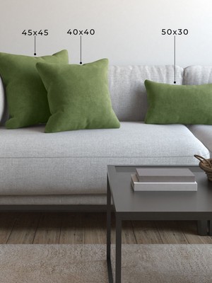 Yumuşak Serisi Tatlı Yeşil Kırlent ve Yastık Kılıfı Seti