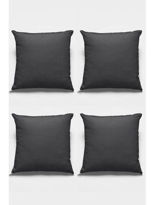 4'lü 43X43CM Füme Tay Tüyü Döşemelik Premium Çift Taraflı Kırlent Kılıfı KRL001