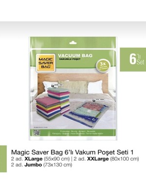 About The Perfect 6'lı ve 26'lı Şeffaf Vakumlu Poşet Setleri, Pratik ve Kullanışlı Paketler