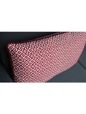 Kırmızı Zikzak Desenli Koltuk Sırt Yastık Kılıfı, Şık ve Rahat Dekorasyon Ürünü