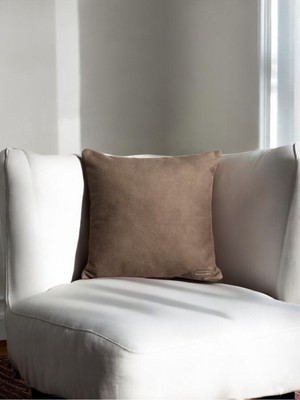 40X40-50X50 Açık Kahve Düz Dekoratif Kare Kırlent Kılıfı