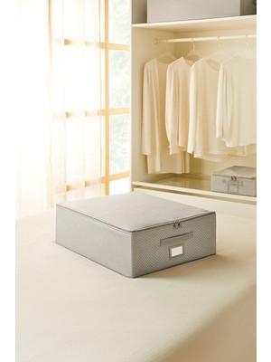 About The Perfect Orta Boy Gri Balıksırtı Baza Altı Valiz Düzenleyici Kutu 45X55X18